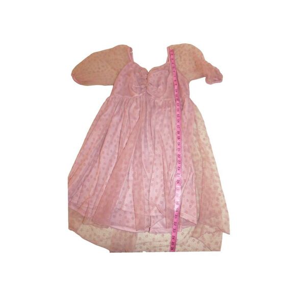 Arula | Blush Pink Sheer Sleeve Babydoll‎ Dress Size X Fairycore Cottagecore - Picture 6 of 6